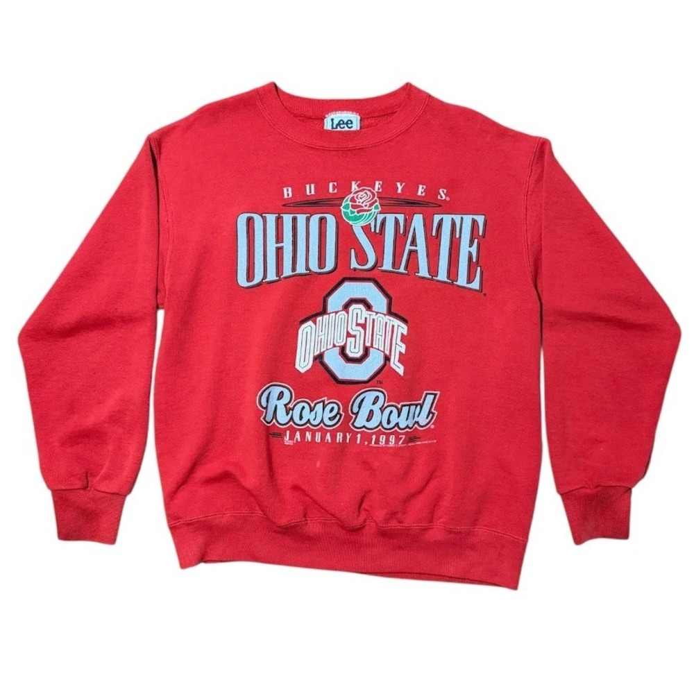 Vintage 90s Ohio State Buckeyes 1997 Rose Bowl NCAA Football Lee Sports Sweater